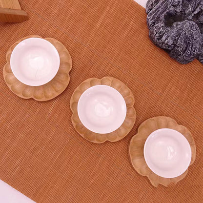 Bamboo Coaster Chinese Wooden Set Bracket