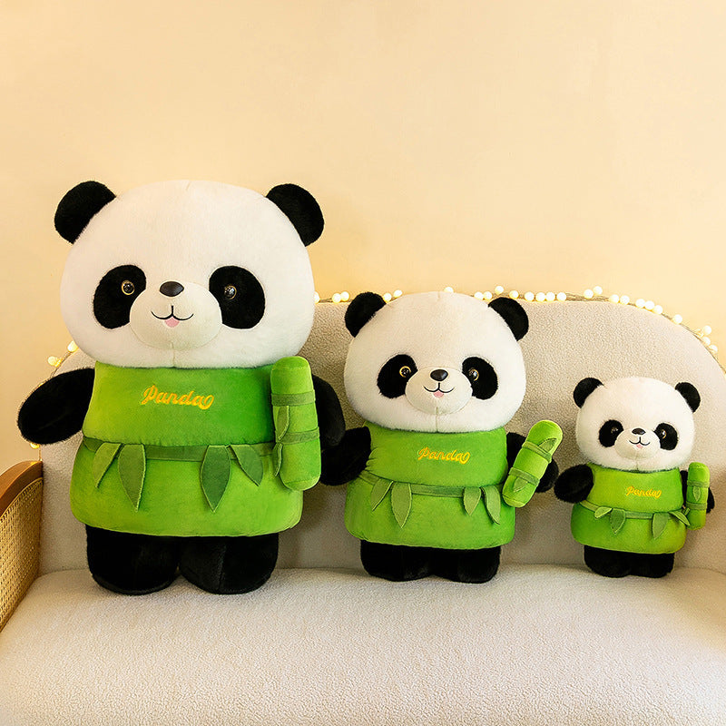 Bamboo Pipe Panda Plush Toy Doll Ornament-1