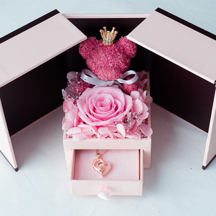 Creative Rose Eternal Flower Jewelry Box