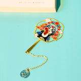 Chinese Style Cartoon Panda Color Printing Etching Plating Metal Bookmark