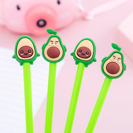Student Creative Cartoon Expression Avocado Gel Pen Black 0.5mm