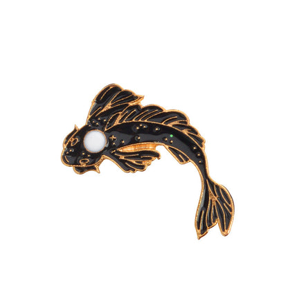 Good Luck Koi Alloy Brooch Four Color Oil Drip Clothing Accessories