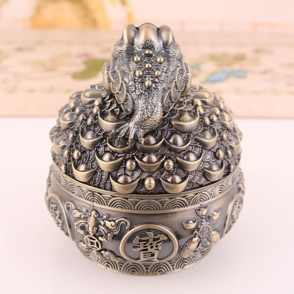 Imitation Bronze Golden Toad Yuanbao Cornucopia Ashtray