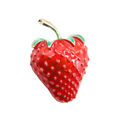 Enamel Oil Alloy Fruit Strawberry Brooch