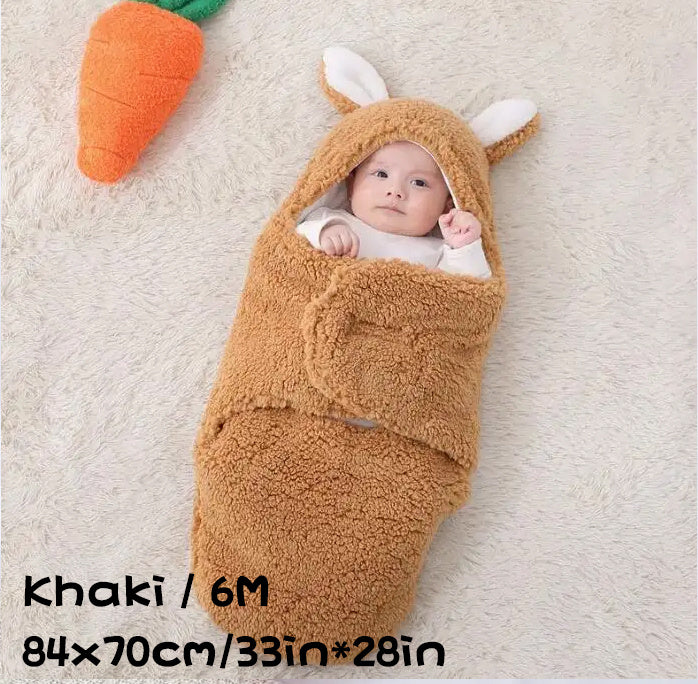 Super Soft Baby Sleeping Bag Fluffy Fleece Swaddle Blankets Unisex Baby Wrap