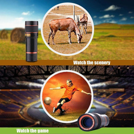 HD 8X Clip On Optical Zoom Telescope Cell Phone Camera Lens