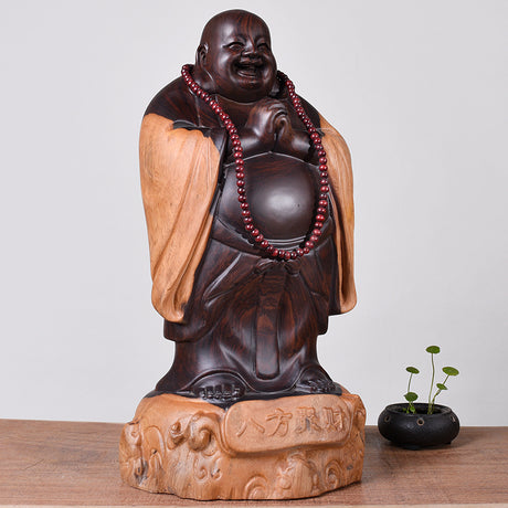 Ebony Holzschnitzer Maitreya Buddha