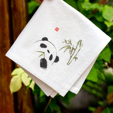 Panda Gift Chinese Characteristic Gift Handkerchief Small Square Handkerchief