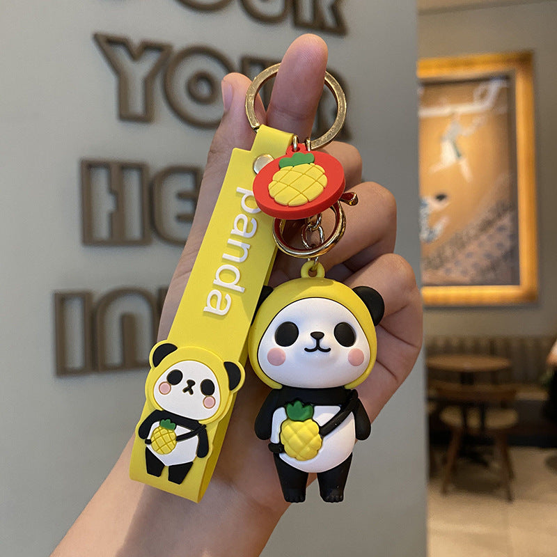 Cute Fruit Panda Keychain Backpack Pendant-3