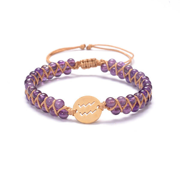 Constellations Handwoven Natural Agate Bracelet