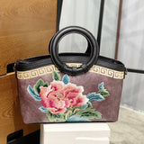 Chinese Style Peony Flower Dumpling Bag Embroidery Handbag-3