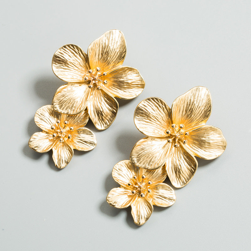 Flower Earrings Golden Petals Earrings