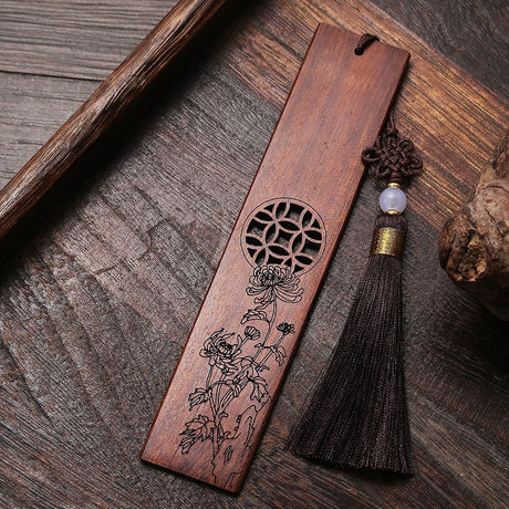 Mahagoni Ebony Hollow Nanmu Lesezeichen Set chinesisches Stil Handwerk