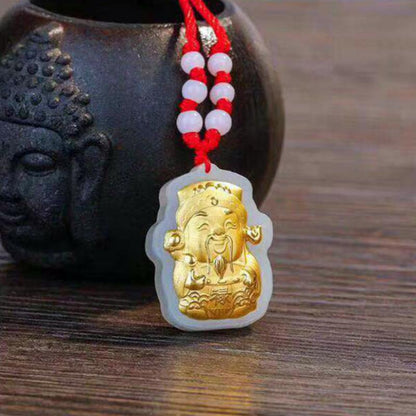 Hetian Jade Pure Gold Wealth Pendant