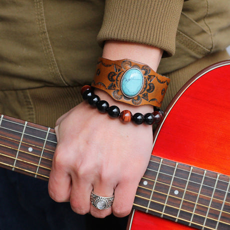 Fashion Turquoise Totem Leather Bracelet