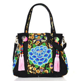 Ethnic Style Floral Embroidery Tassel Shoulder Handbag-5