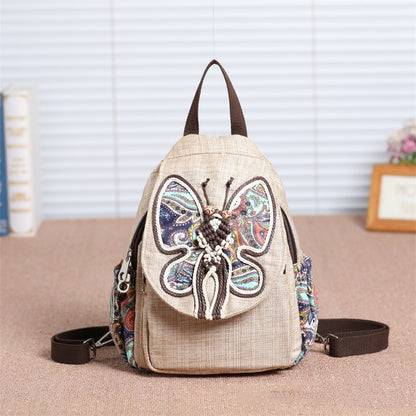 A Touch of Colorful Bag National Style Backpack Literary Style Travel Backpack