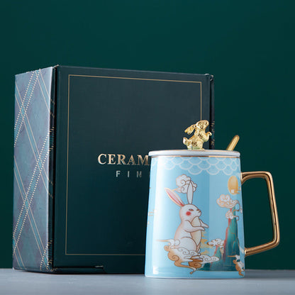 Palace Rabbit Series Chinese Style Ceramic Mug Gift Set-