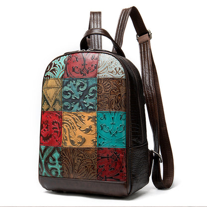 National style cowhide backpack