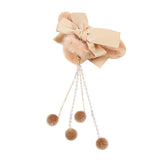 Plush Bow Tassel Hairpin Shark Clip