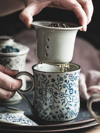 Handmade Ceramic Mug With Liner Tea Separation Cup