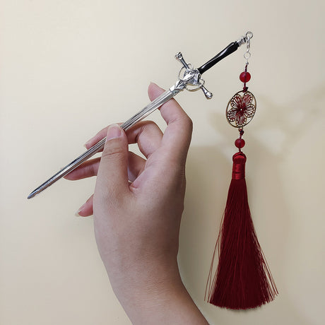 Sword Hairpin Tassel Hairpin Updo Chinese Ancient Style Clothing Accessories Modeling Headdress Hairpin