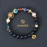 Twelve Constellations Zodiac Bracelet – Natural Stone & Planet Beads-20