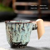 Kiln-changed Ceramic Cup Wooden Handle Teacup Small Coffee Cup-15