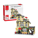 City Street View Coffee Restaurant Building Assembled Building Block Toys