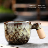 Kiln-changed Ceramic Cup Wooden Handle Teacup Small Coffee Cup-12