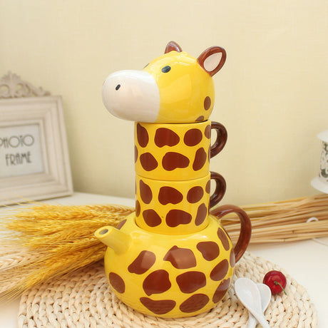 Creative Ceramic Cute Giraffe Animal Mug Set