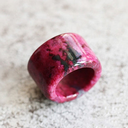 Men and Women Plum Blossom Jade Crafts Large Thumb Ring