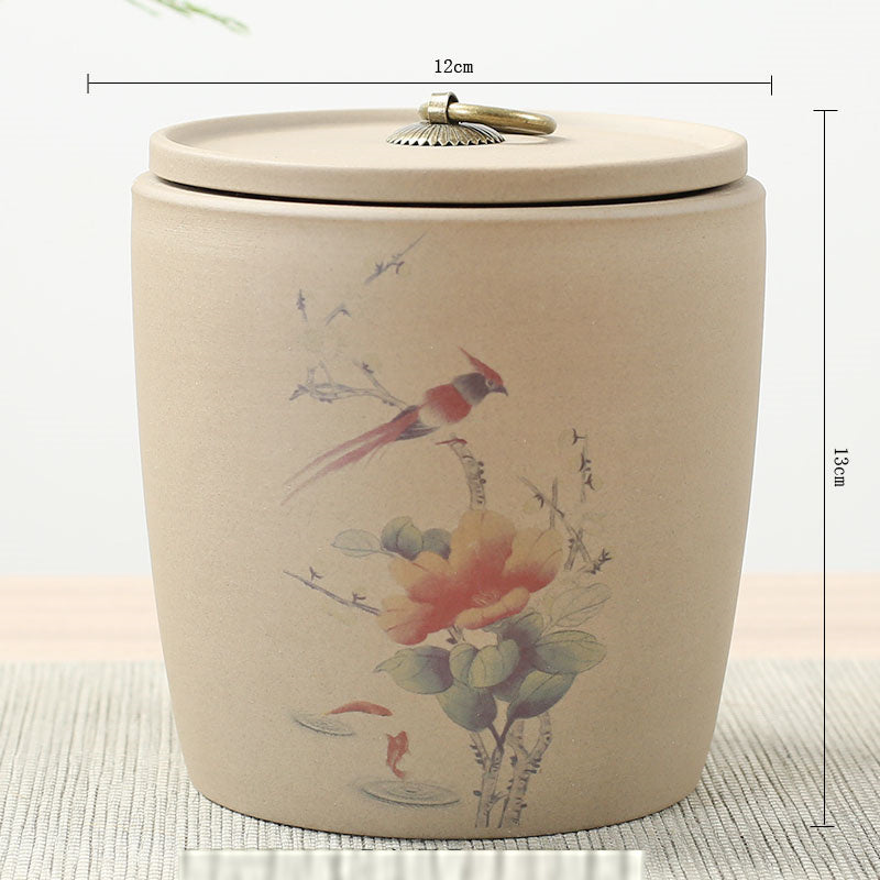 Zisha Rough Pottery Sealed Tea Caddy Moisture-proof Household