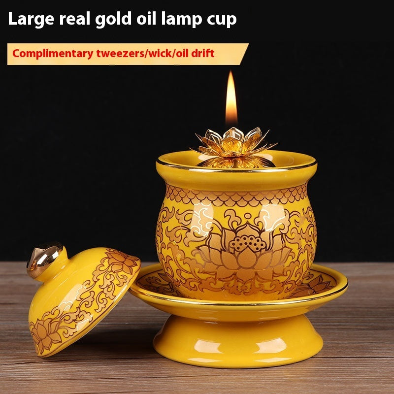 Dragon Boat Festival Household Oil Lamps Buddha Front Ceramic Buddha Lamp