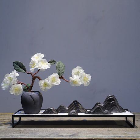 Keramik -Rockery -Blumenpot im chinesischen Stil mit trockener Vase