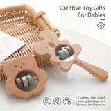 Baby Hand Grasp Rattles DIY Soothing Wooden Toys