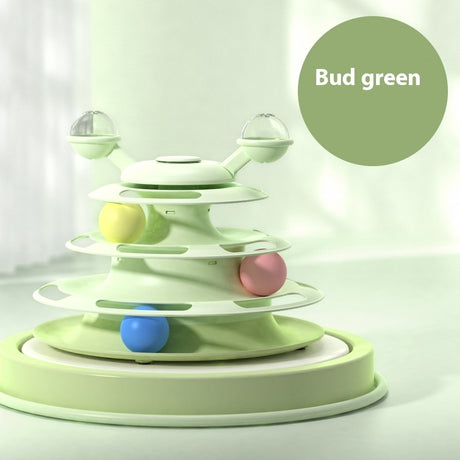 Pet Toys 4 Levels Tower Turntable Roller Balls Cat Toys Intelligence Training Pet Supplies
