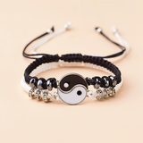 Chinese Style Yin Yang Bracelet Black White Matching Bracelet-5