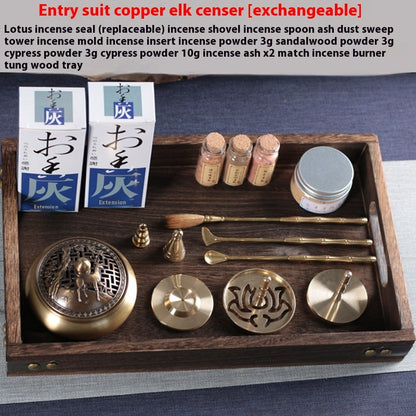 Copper Enameling Ceramic Incense Burner Incense Making Tools Set-11