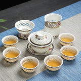 Kung Fu Tea Keramik Teekanne Voller Wabenhöhle hohles Tee -Set Geschenke