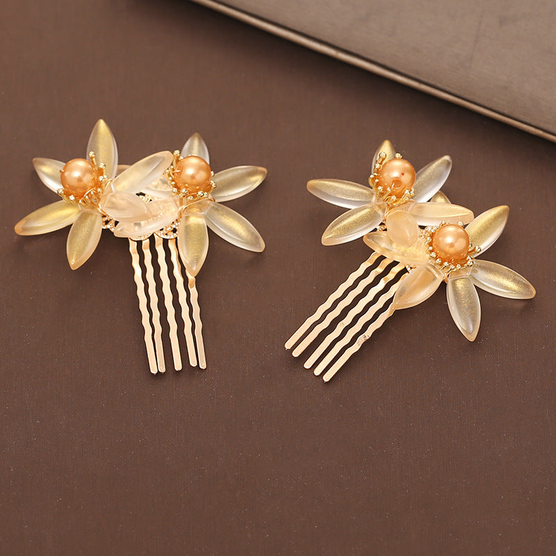 Chinese Wedding Bridal Headwear Flower Step Swinging Hairpin-3