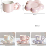 Pearlescent Mug Light Luxury Coffee Cup And Saucer