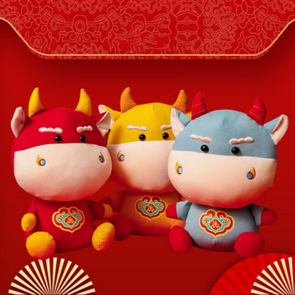 Chinese Zodiac Cow Doll Year of the Ox Plush Toys Ragdoll Doll