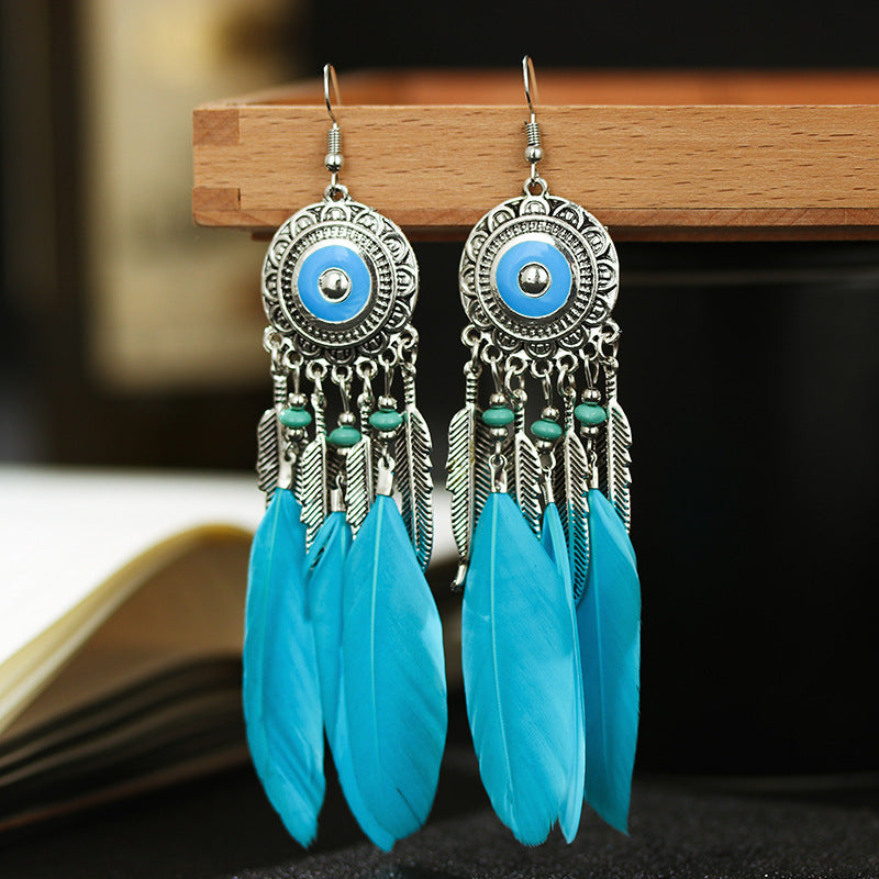 Leaf tassel earrings