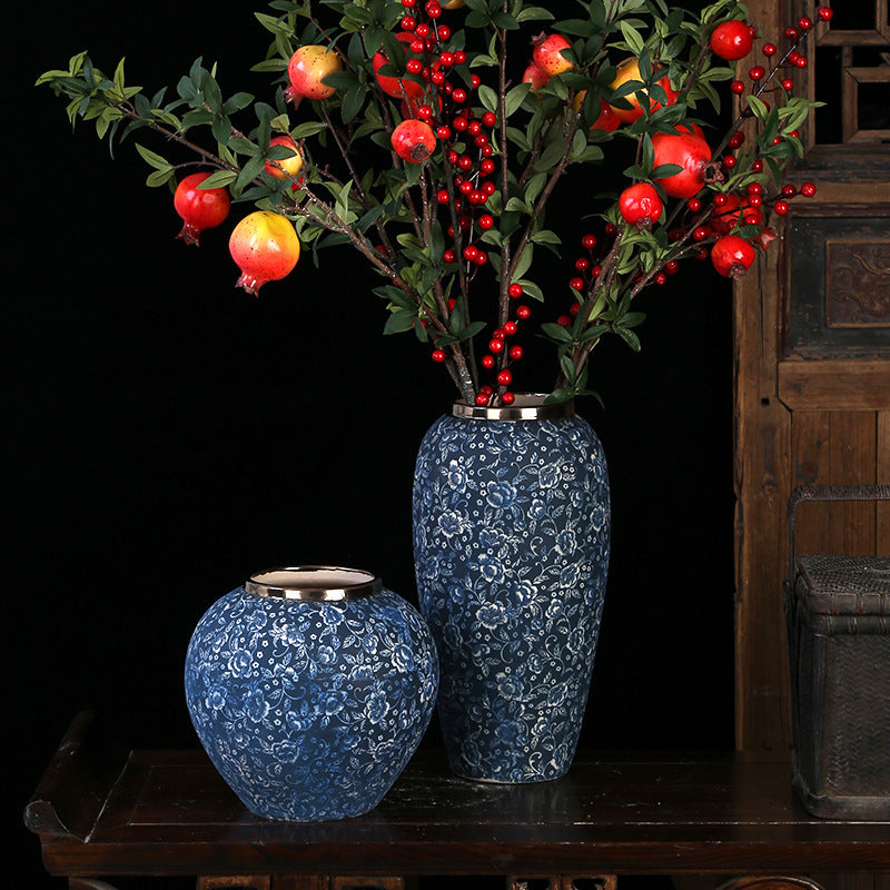 Keramikvase chinesischer Stil Retro blau und weißes Porzellan