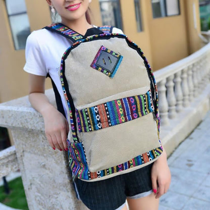 Ethnic style backpack female