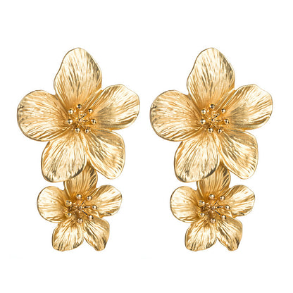 Flower Earrings Golden Petals Earrings