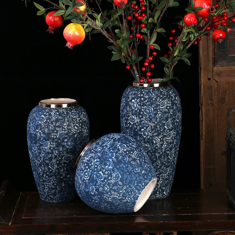 Keramikvase chinesischer Stil Retro blau und weißes Porzellan