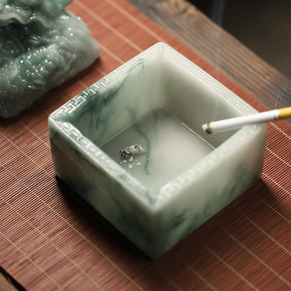 Resin Jade Chinese Dragon-printed Ashtray