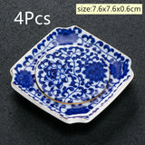 Vintage Chinese Blue and White Porcelain Ceramic Coaster Teacup Set-31
